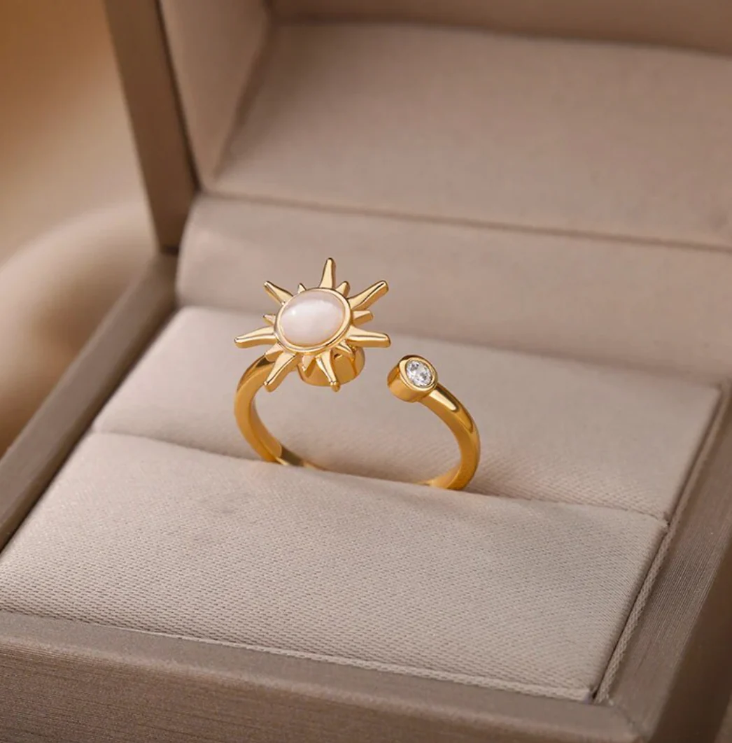 18K Gold Plated Moonstone Ring
