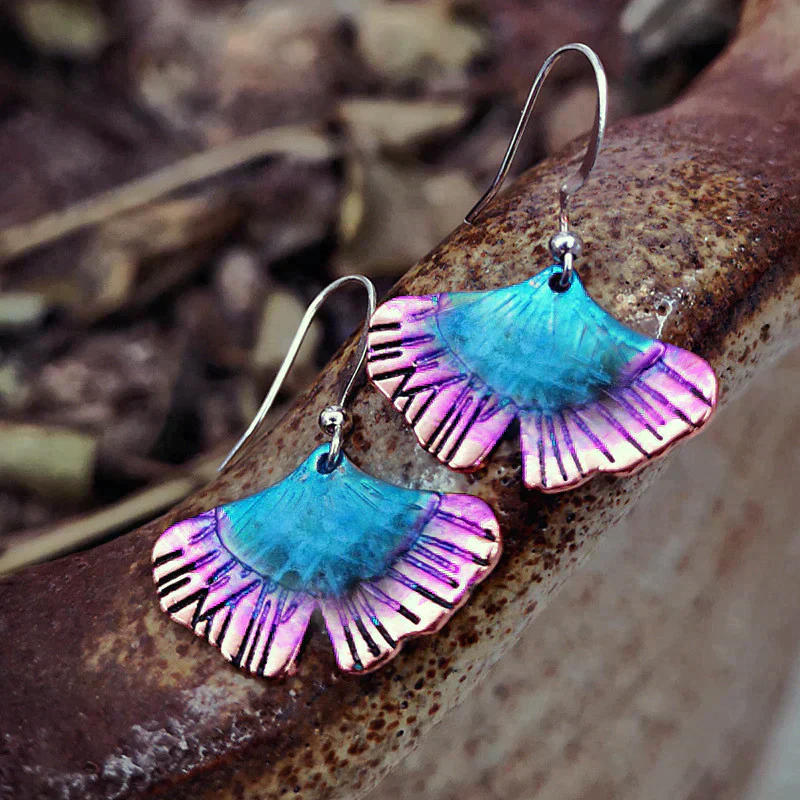 Blue butterfly boho earrings in sterling silver - Image 2