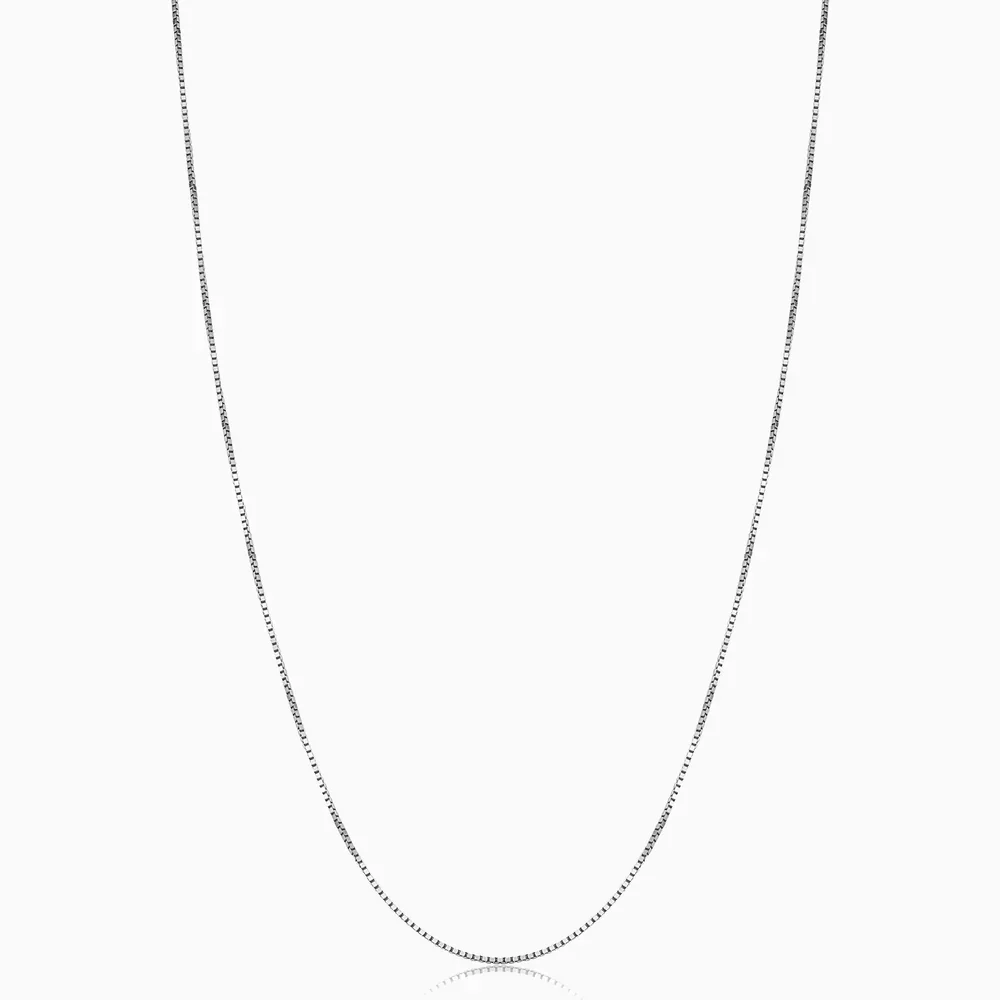 Bodega Box Necklace | White Gold