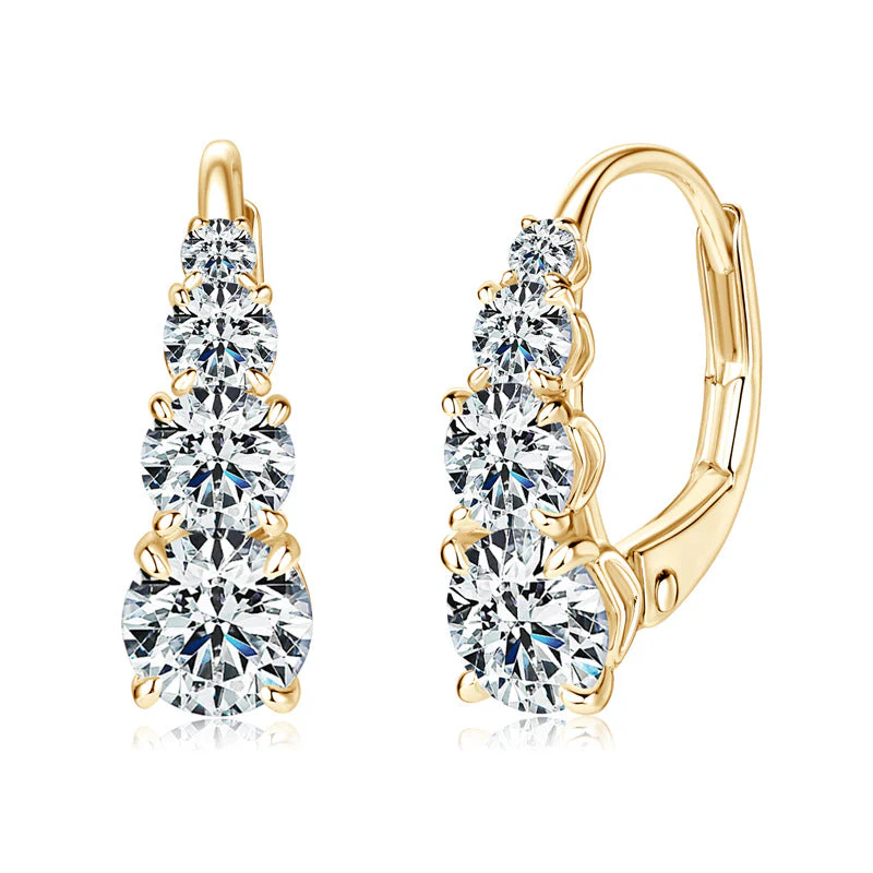 Carol four stone earrings | Gold