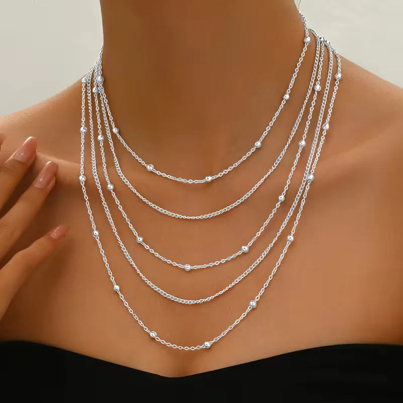 Elegant Multi-Chain Necklace with Tassels - Image 2