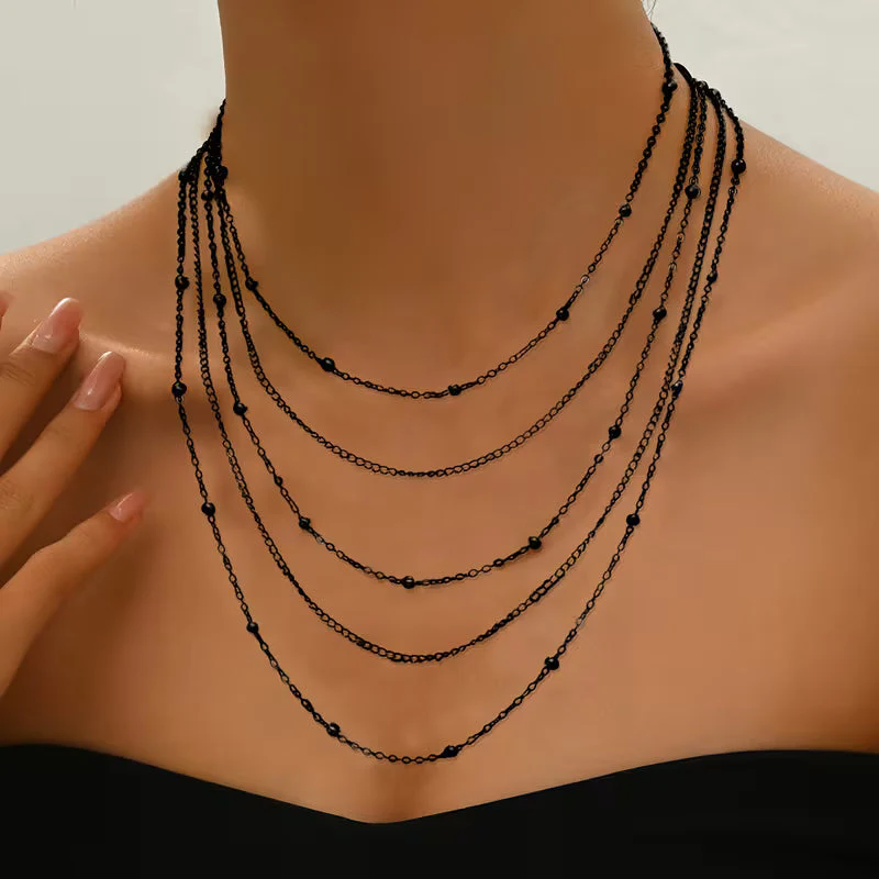 Elegant Multi-Chain Necklace with Tassels - Image 3