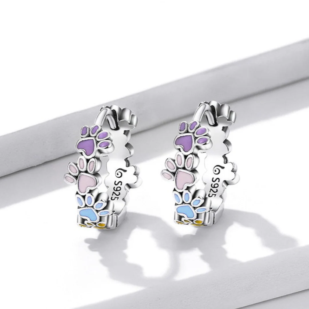 Colourful Paws Hoops Sterling Silver - Image 3