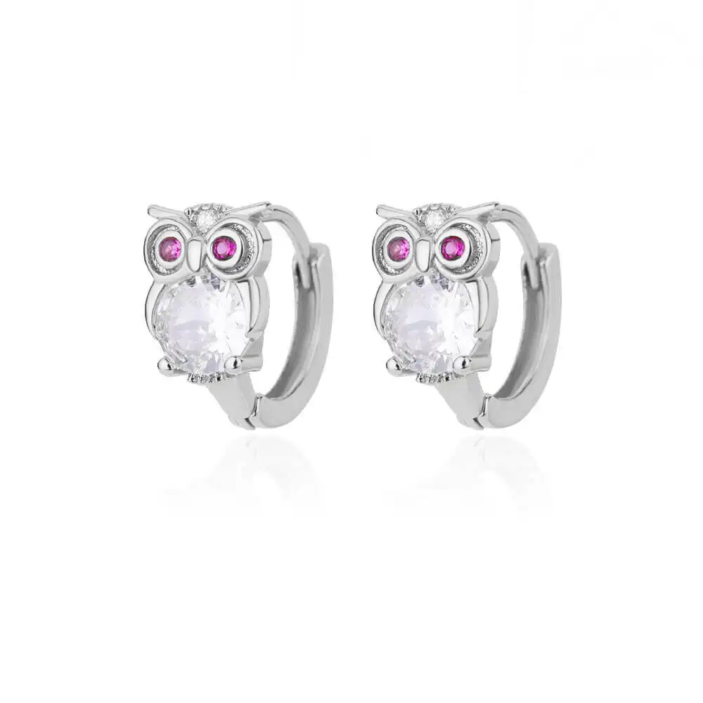 Crystal Animal Hoop Earrings