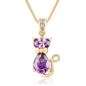 Crystal Cat Pendant Necklace - Image 7