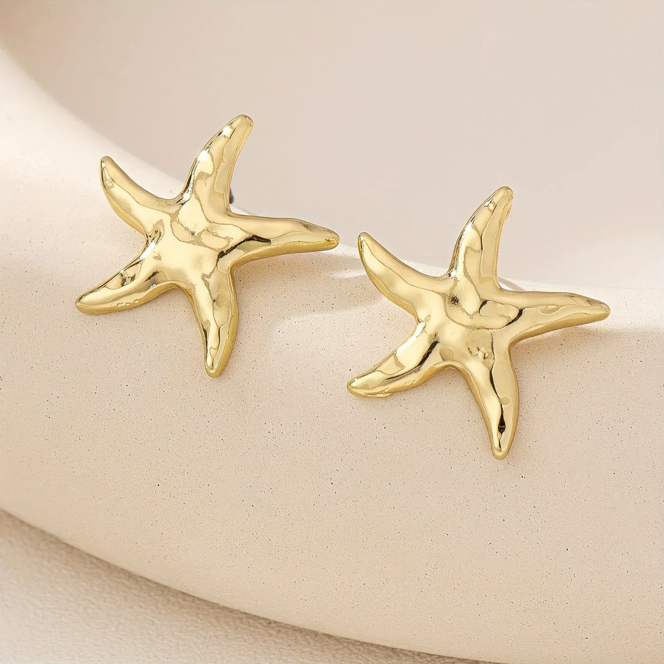 Gold Starfish Earrings - Image 2