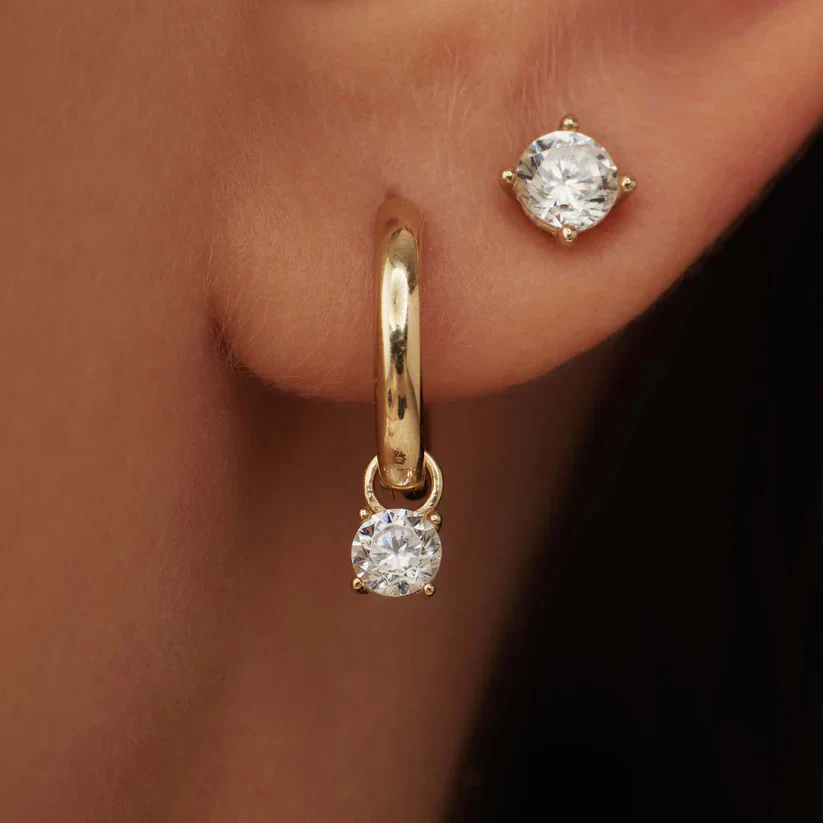 Larmes de Lune Stone Earrings Set | Golden - Image 2