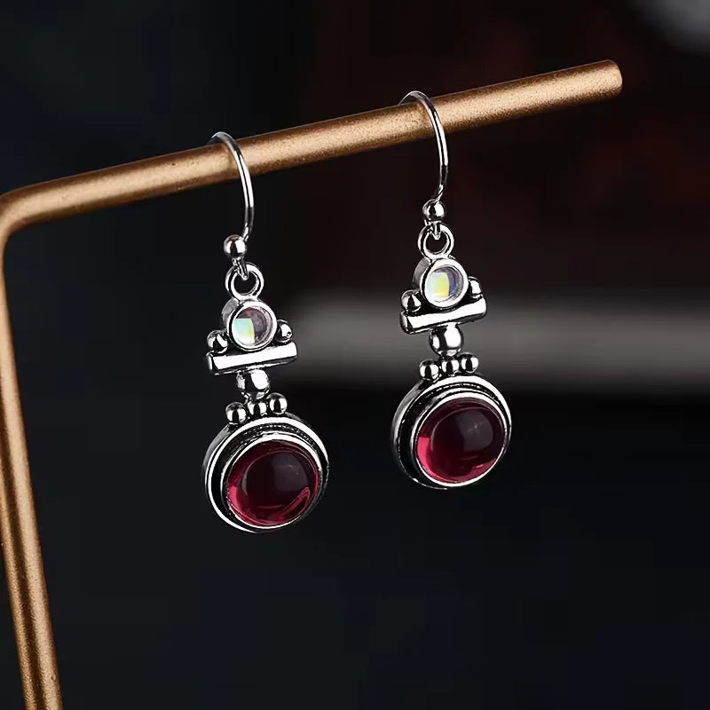 Elegant Moonstone Drop Earrings - Image 2