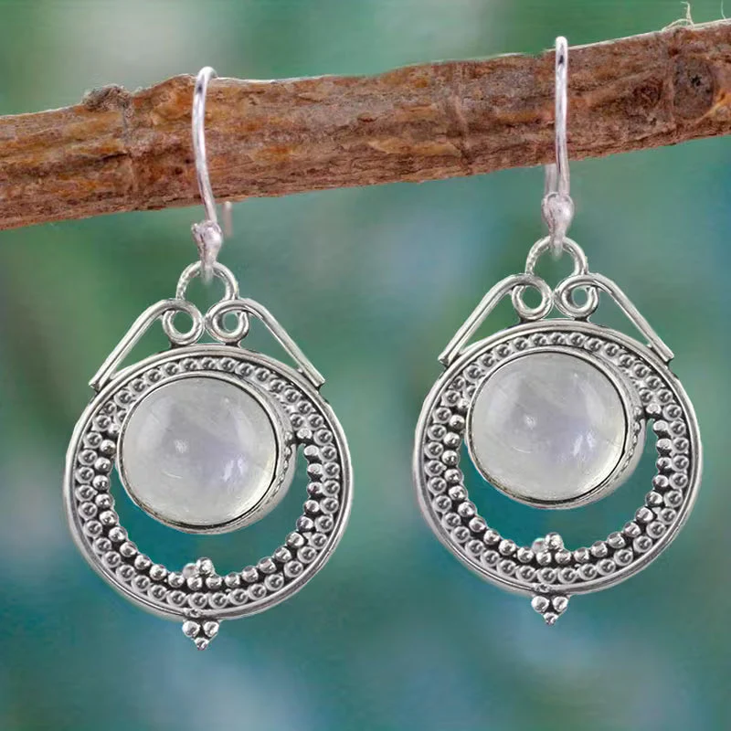 Elegant Moonstone Drop Earrings - Image 3