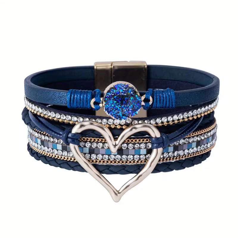 Boho Multi-Layer Gold Heart Bracelet - Image 4
