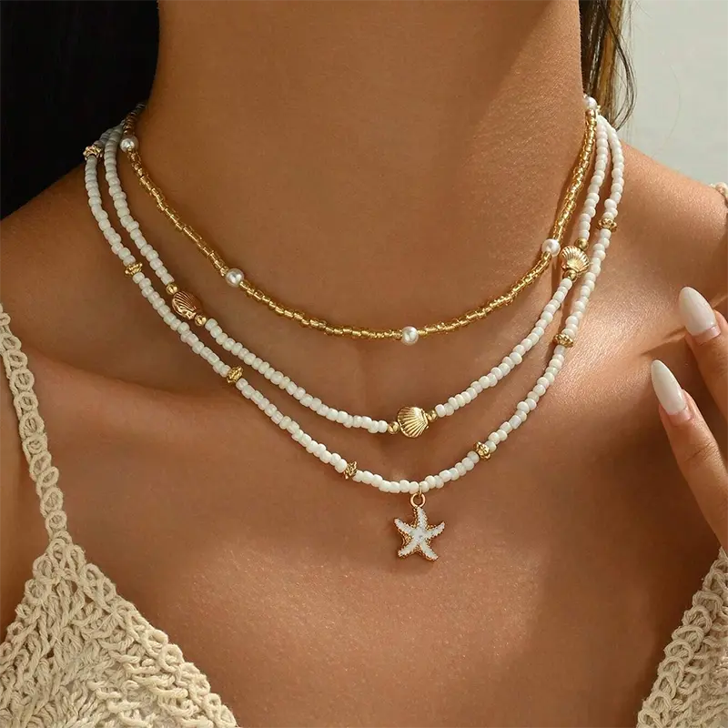 Sea Breeze Necklace with Tropical Pearls