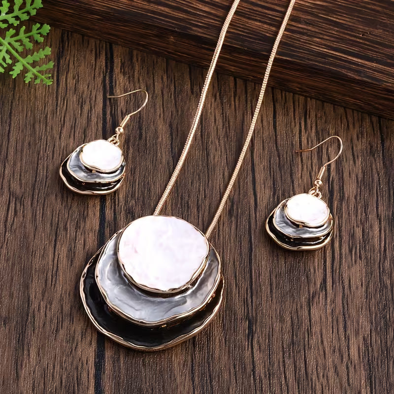 Boho Enamel Necklace and Earring Set - Image 3