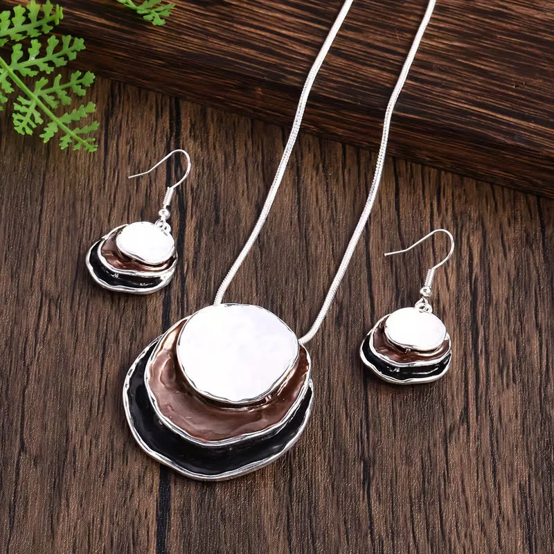 Boho Enamel Necklace and Earring Set - Image 5