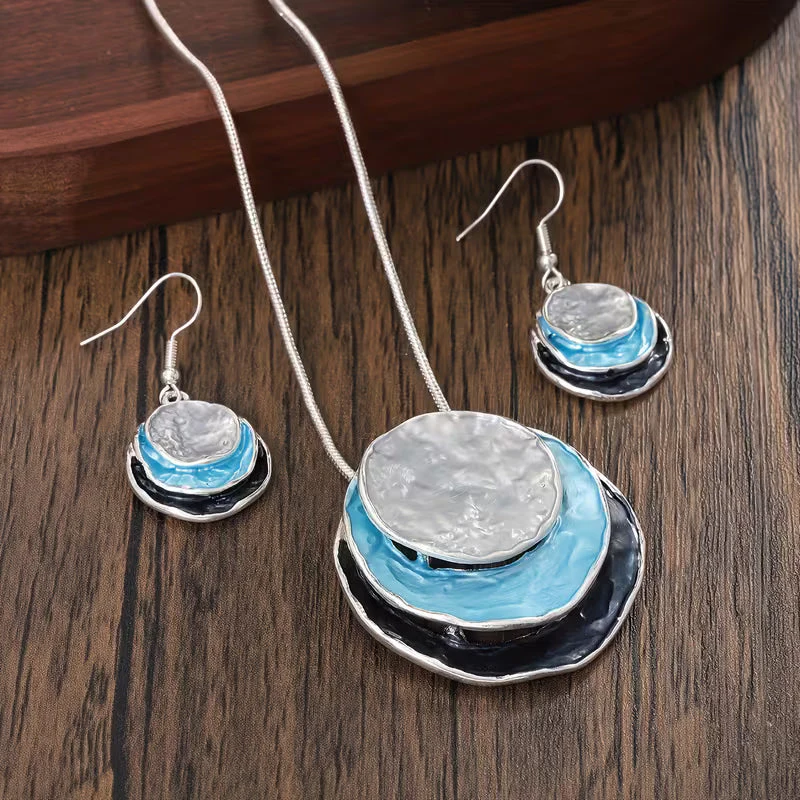 Boho Enamel Necklace and Earring Set - Image 6