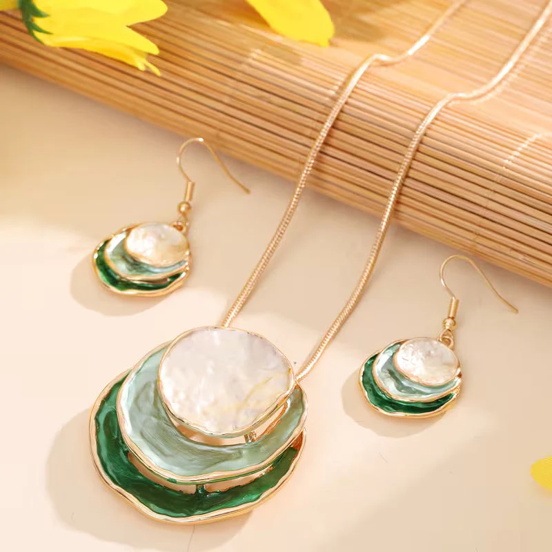 Boho Enamel Necklace and Earring Set - Image 7