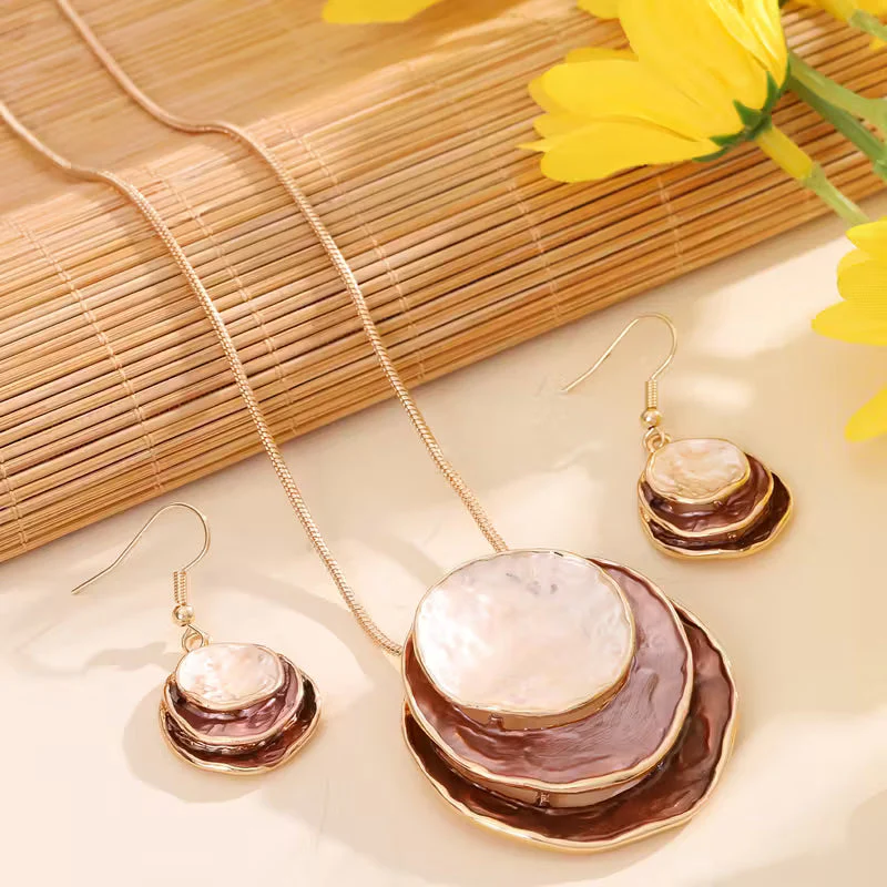Boho Enamel Necklace and Earring Set - Image 8