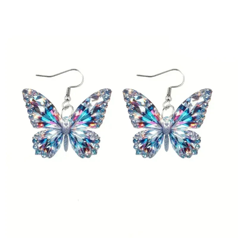 Sparkling Butterfly Statement Earrings - Image 4