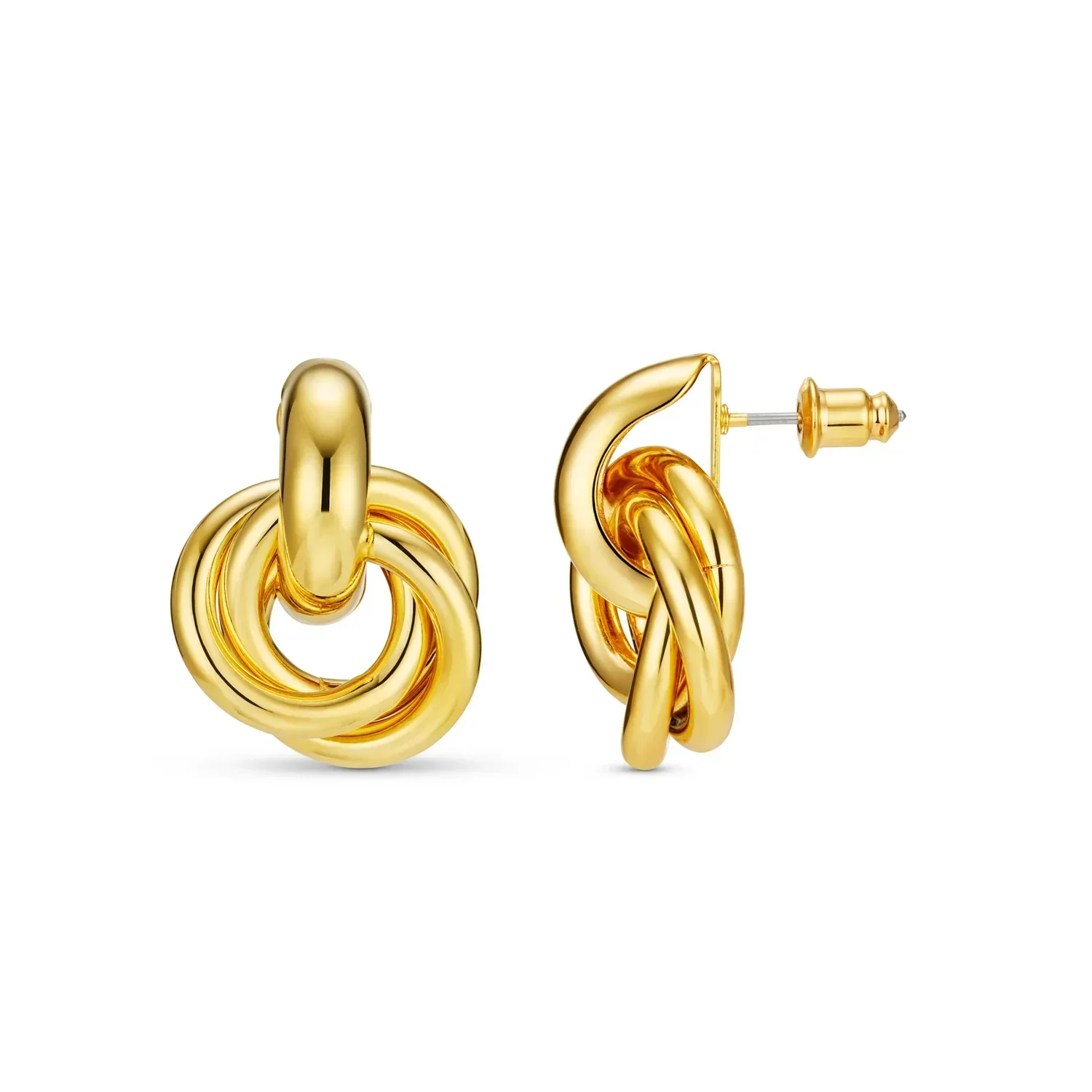 Statement Interlocking Earrings | White Gold - Image 6