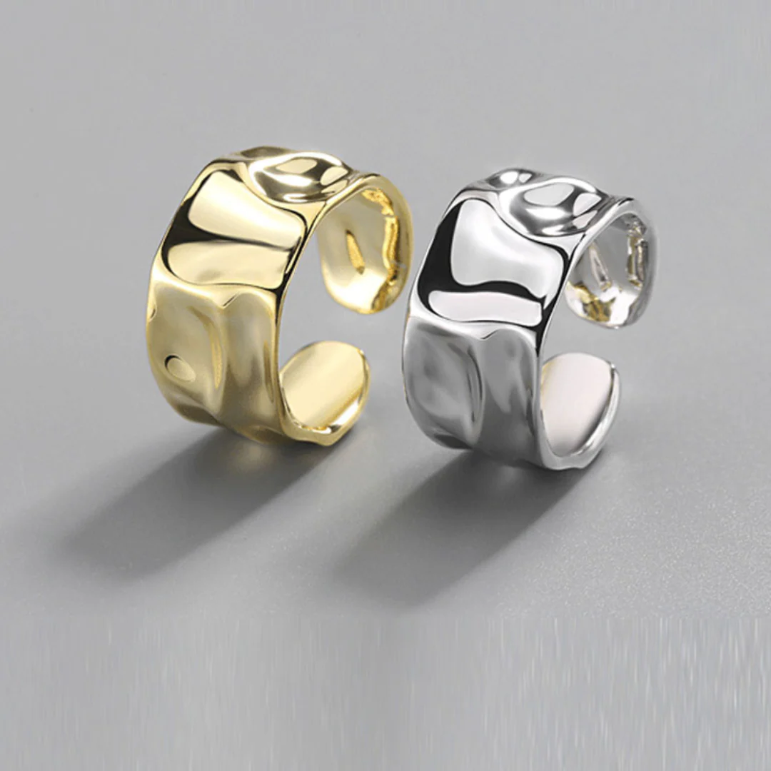 Wide Asymmetric 925 Silver Ring - Image 2